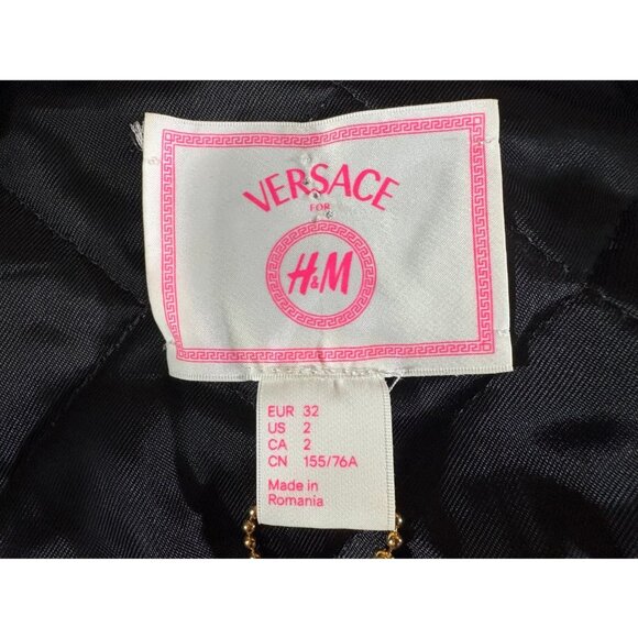 Versace for H&M Runway Leopard Print Quilted Bomber Jacket size 2 NWT brand new - Picture 2 of 12